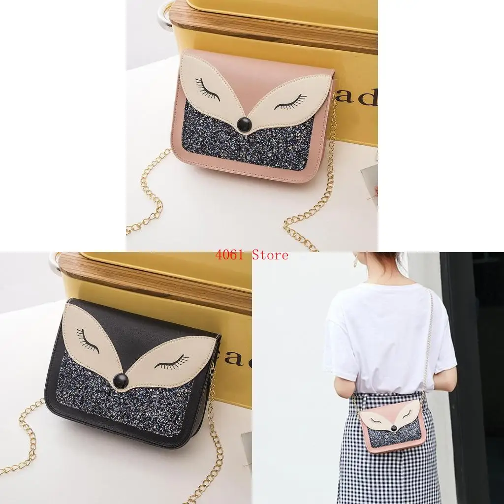 

Cartoon Shoulder Bag Leather Handbag Chain Bag Crossbody Bag All-match Small Square Bag for Birthday Gathering