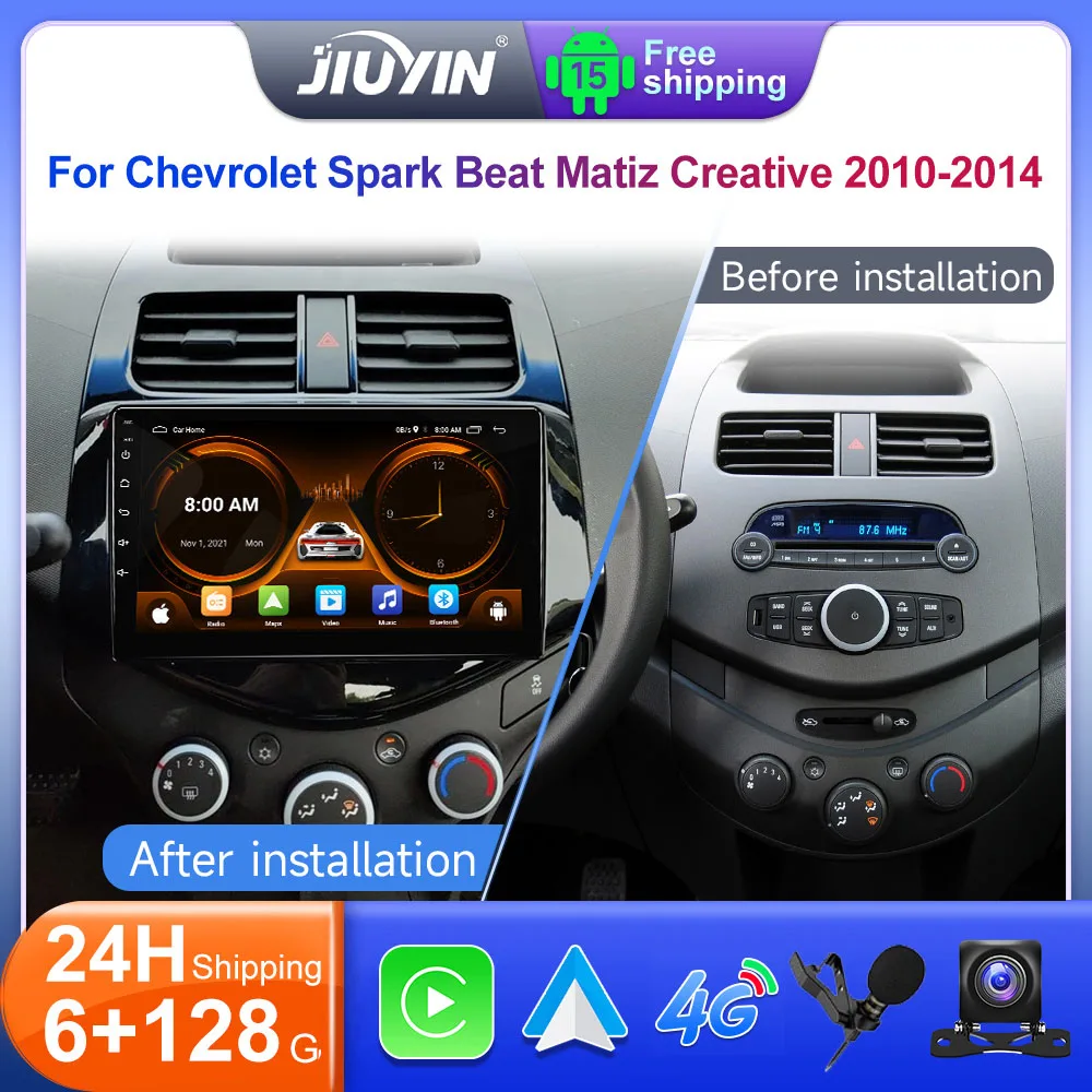 Sparkly Jiuyin Android 15 Car Radio Player for Chevrolet Spark Beat Matiz