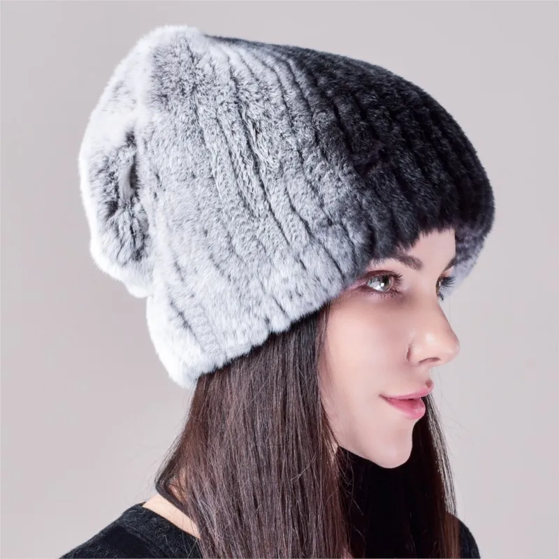 

Fashionable hats women's woolen flower warm yarn ear-protecting fur and