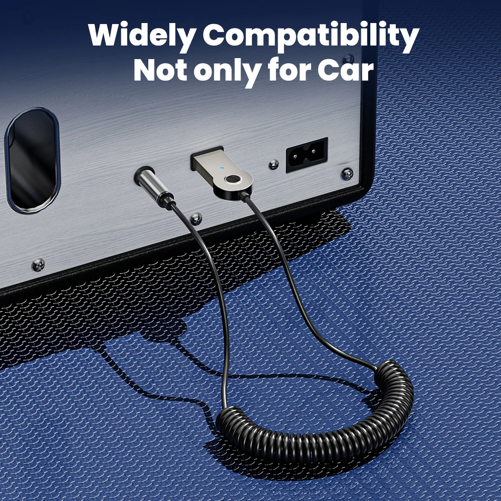 USB Bluetooth 5.3 Car Aux Adapter USB To 3.5mm Jack Audio Wireless Car Bluetooth Receiver for Car BT Transmitter Earphone Music