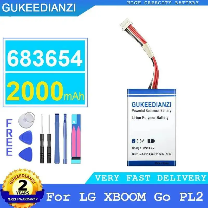 

Быстрая зарядка Bluetooth-динамика, аккумулятор 683654 2000 мАч для LG Xboom GO PL2