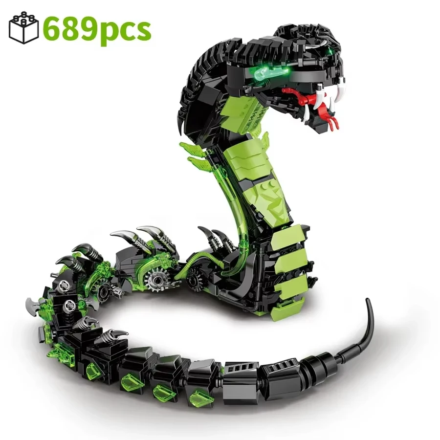 689pcs Mechanical Cobra Building Blocks Set Creative Movable Model Technical MOC Assembly Bricks STEM Engineering Toy for Adults