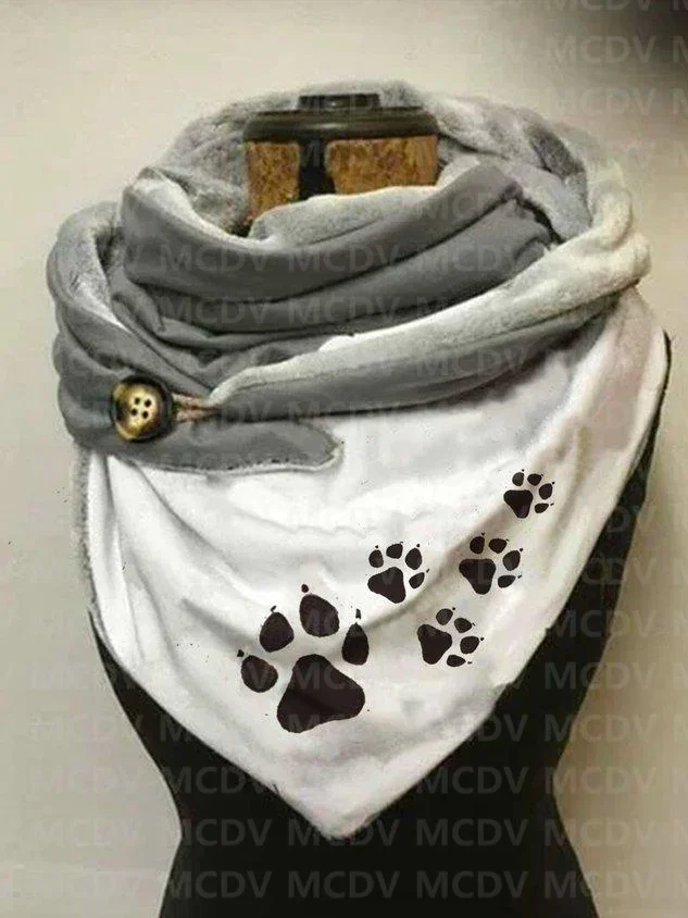 MCDV syal dan syal kasual motif 3D, kucing imut/Dandelion, syal kasual bulu hangat untuk wanita, pengiriman Drop