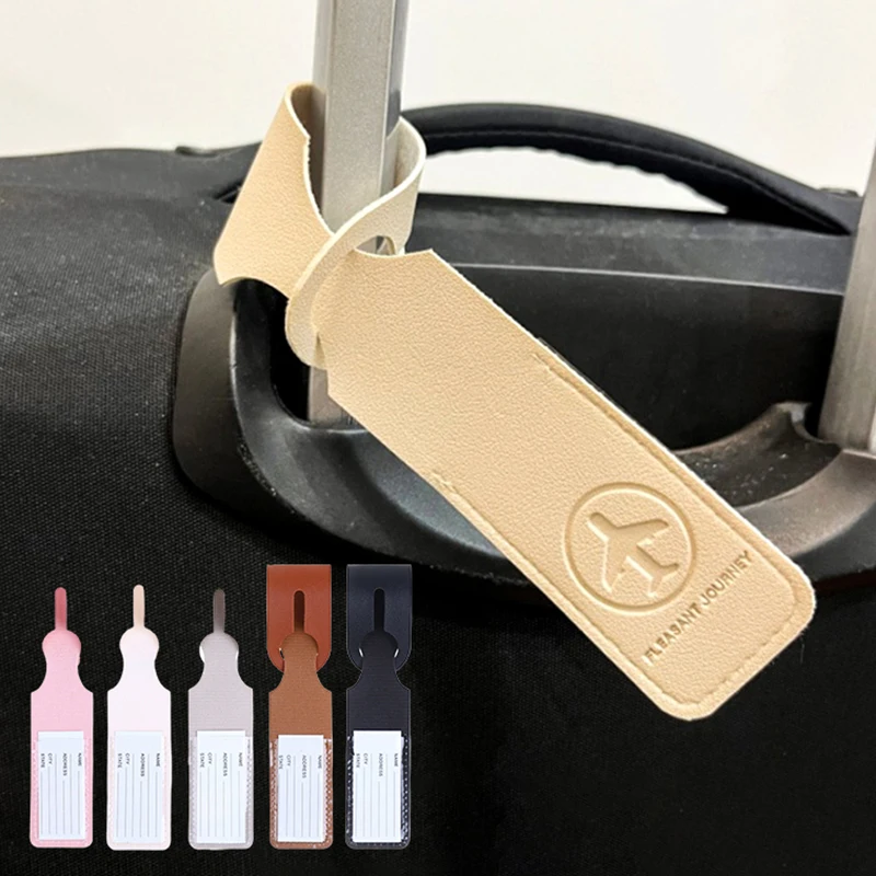 1 قطعة إكسسوارات السفر بولي Leather علامة الأمتعة الجلدية الإبداعية الأمتعة حقيبة معرف معرف Addres حامل الصعود العلامات المحمولة التسمية #1