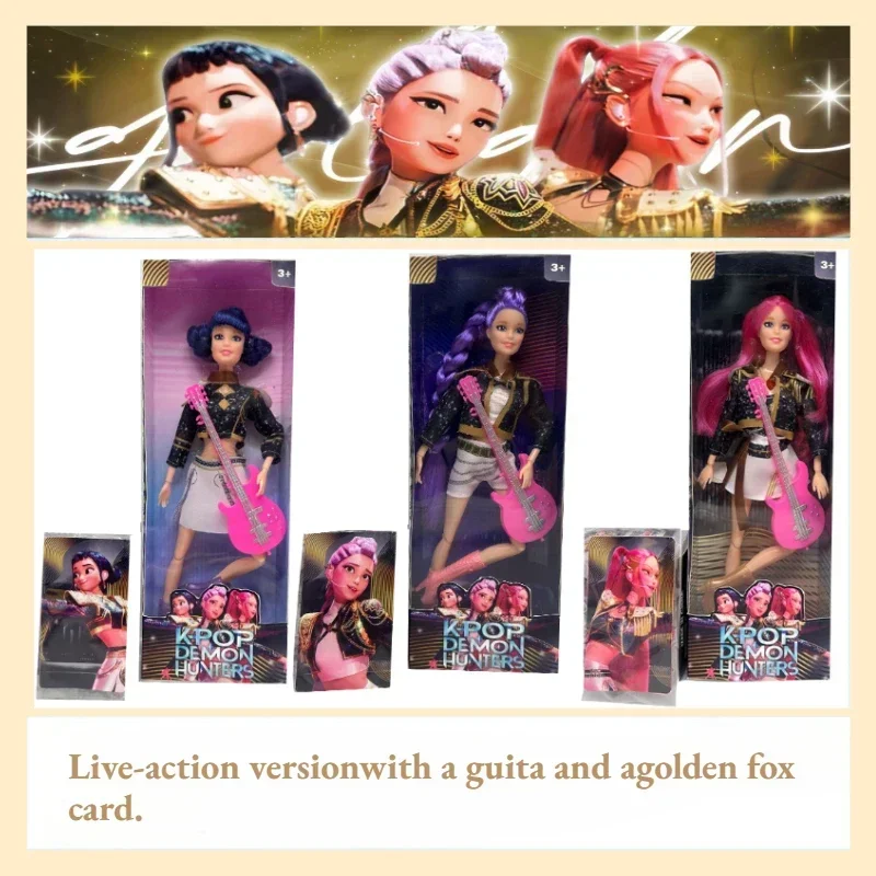 2026 ~ Kpop Demon Hunters Live-Action Figure Toy Rumi Mira Zoey Sussy Tema Canzone di luci colorate per i fan Regali di compleanno per bambini
