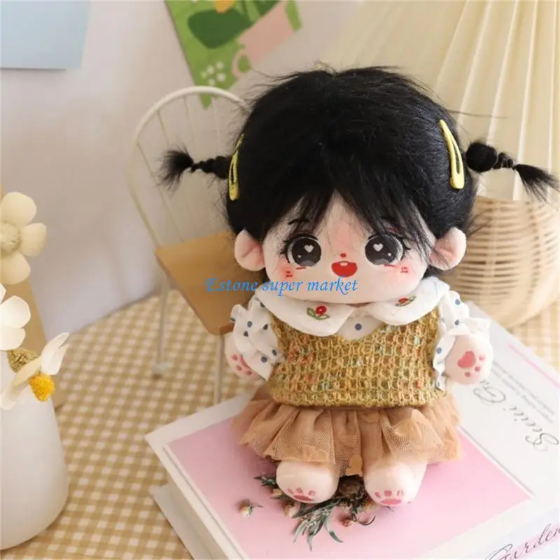 

090B 7.9 Inch Doll Clothes Costume for 20cm Boy and Girl Doll Pants Tops Skirt Clothing Set Outfits and Accessories