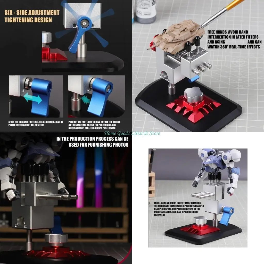 E74E Lightweight Portable 2 In 1 Tool Clamp Featuring 360 Adjustment For Crafting And Repair