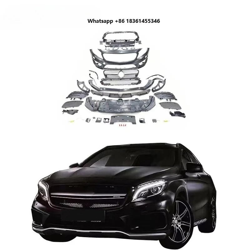 

For GLA X156 Upgrade to GLA 45 Front and Rear Bumper Grille Diffuser Auto Parts 2013-2018 GLA45 Body Kit