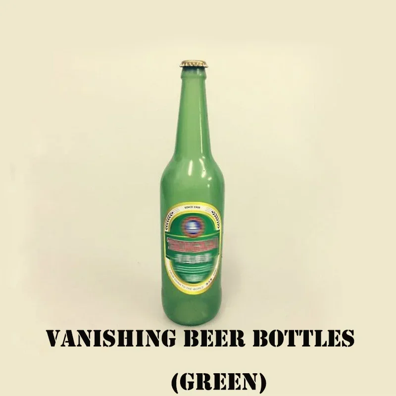 Vanishing Beer Bottles (Green) Stage Magic Tricks Bottle Disappear Appear Magia Magician Illusions Gimmick Props Mentalism Party