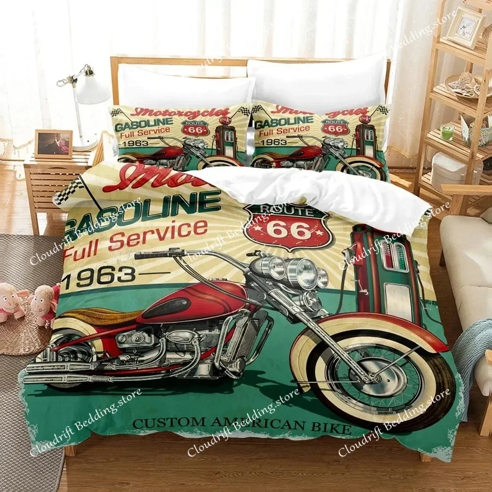 

3D Print Motorcycle Bedding Sets Duvet Cover Set With Pillowcase Twin Full Queen King Bedclothes Bed Linen Quilt Cover
