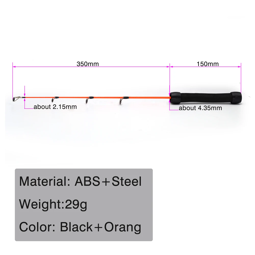 MNFT 1Pcs Fiberglass Ice Fishing Rod 50cm Winter Spinning Pole Ultralight With EVA Handle Durable Winter Ice Fishing Tackle image 2