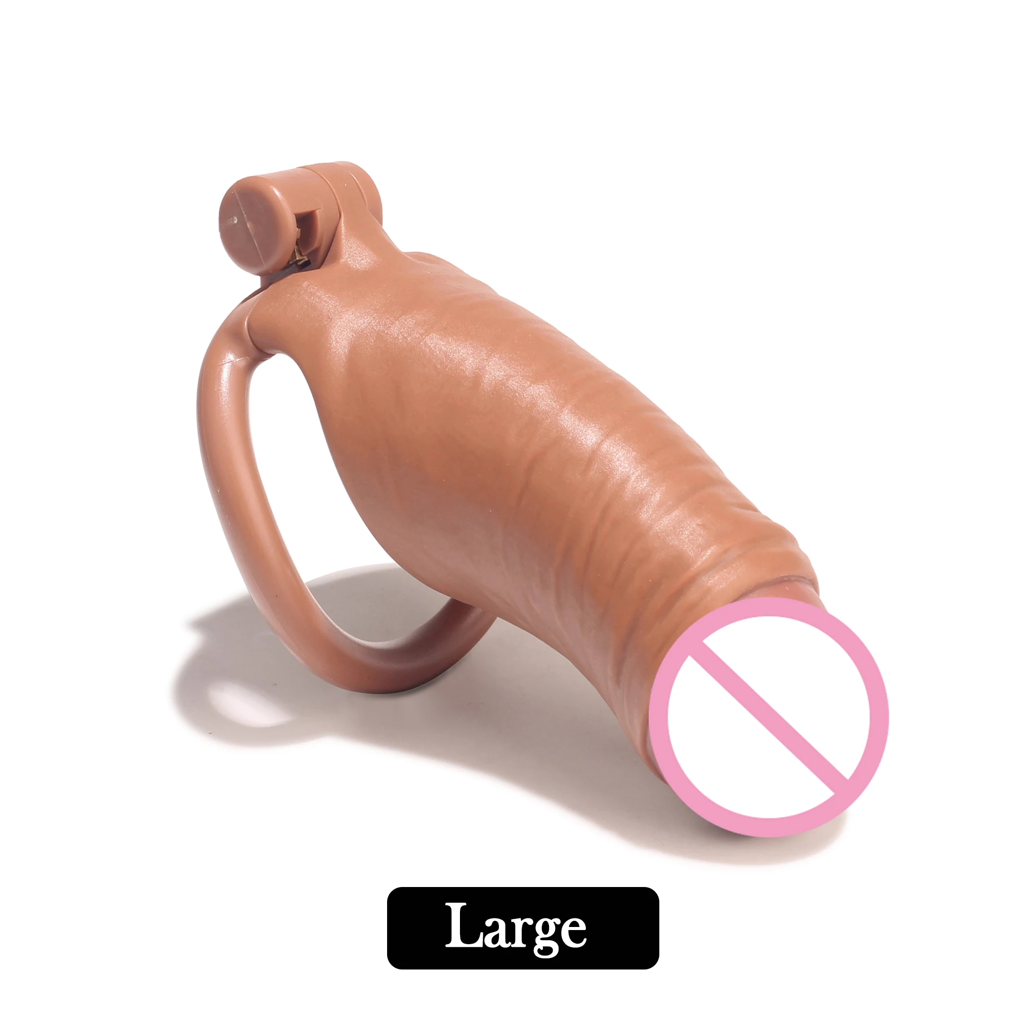 UTdisguise male chastity CB Lock Device,Ultra Realistic CB Cock Cage BDSM Penis Ring With 4 Base Ring