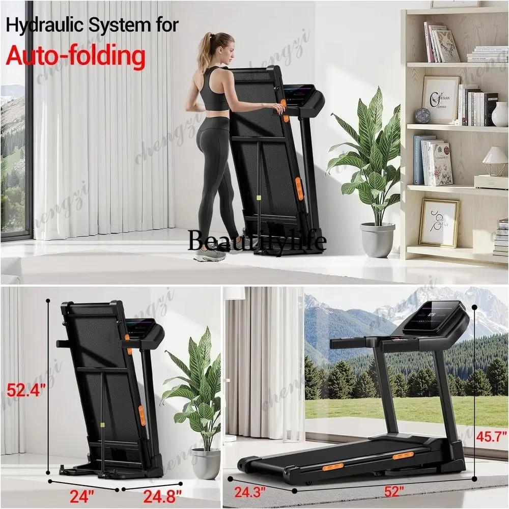 Heavy Duty 4.0HP Folding Treadmill 400LB Capacity 8.0MPH 20% Auto Incline Pulse Sensor Home   Cardio Running Fitness Machine