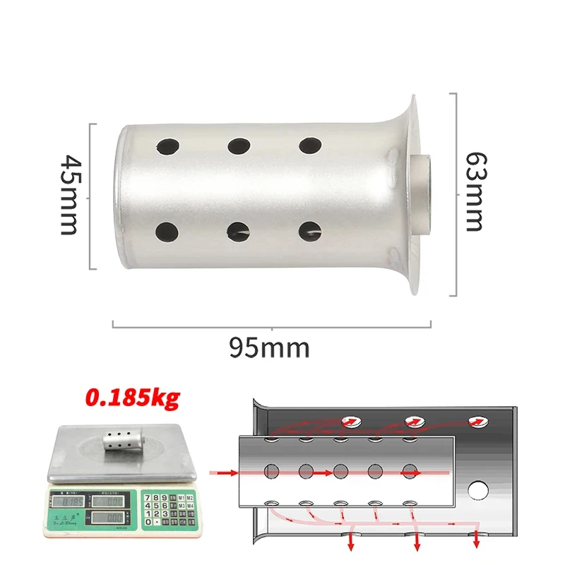 Motorcycle Exhaust Muffler System 51mm 60mm 63mm Universal Link Pipe DB Killer Eliminator Noise Reducer