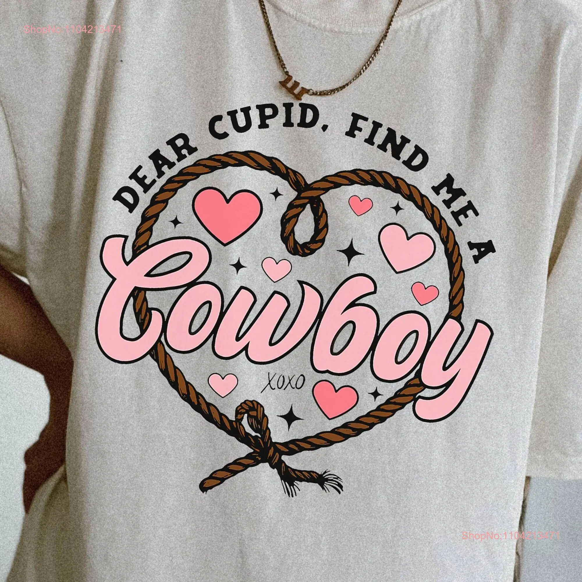 Funny Western Valentines Day Dear Cupid Find Me A Cowboy T Shirt Comfort Colors Y2k Valentine long or short sleeves