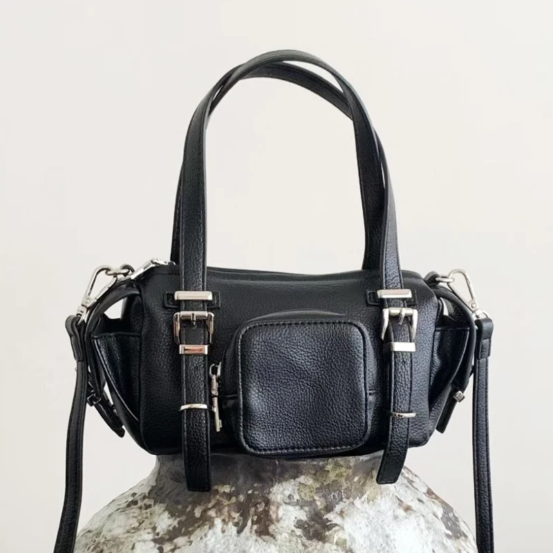 

Мини-сумки для женщин, роскошные дизайнерские сумки и кошельки, новинка 2025 года, из искусственной кожи с верхней ручкой, несколькими карманами, пряжкой ремня, подмышками, плечами