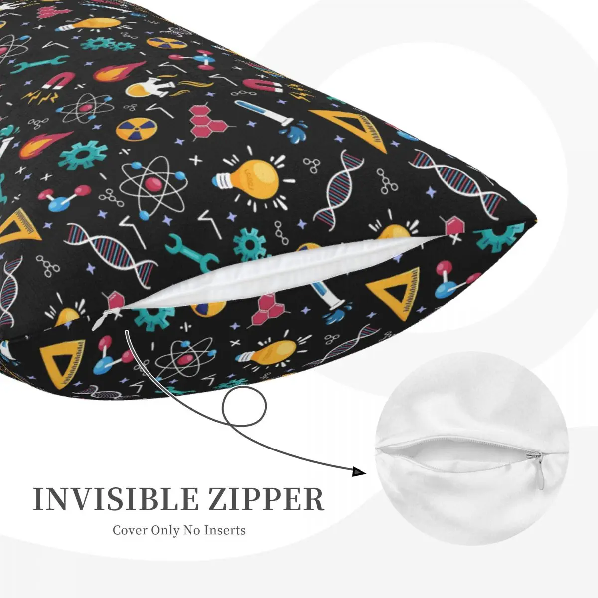 STEM Icons Pattern Science Engineering Rectangle Pillowcase Cushion Cover Decor Bedroom Bed Home Comfort Throw Pillow