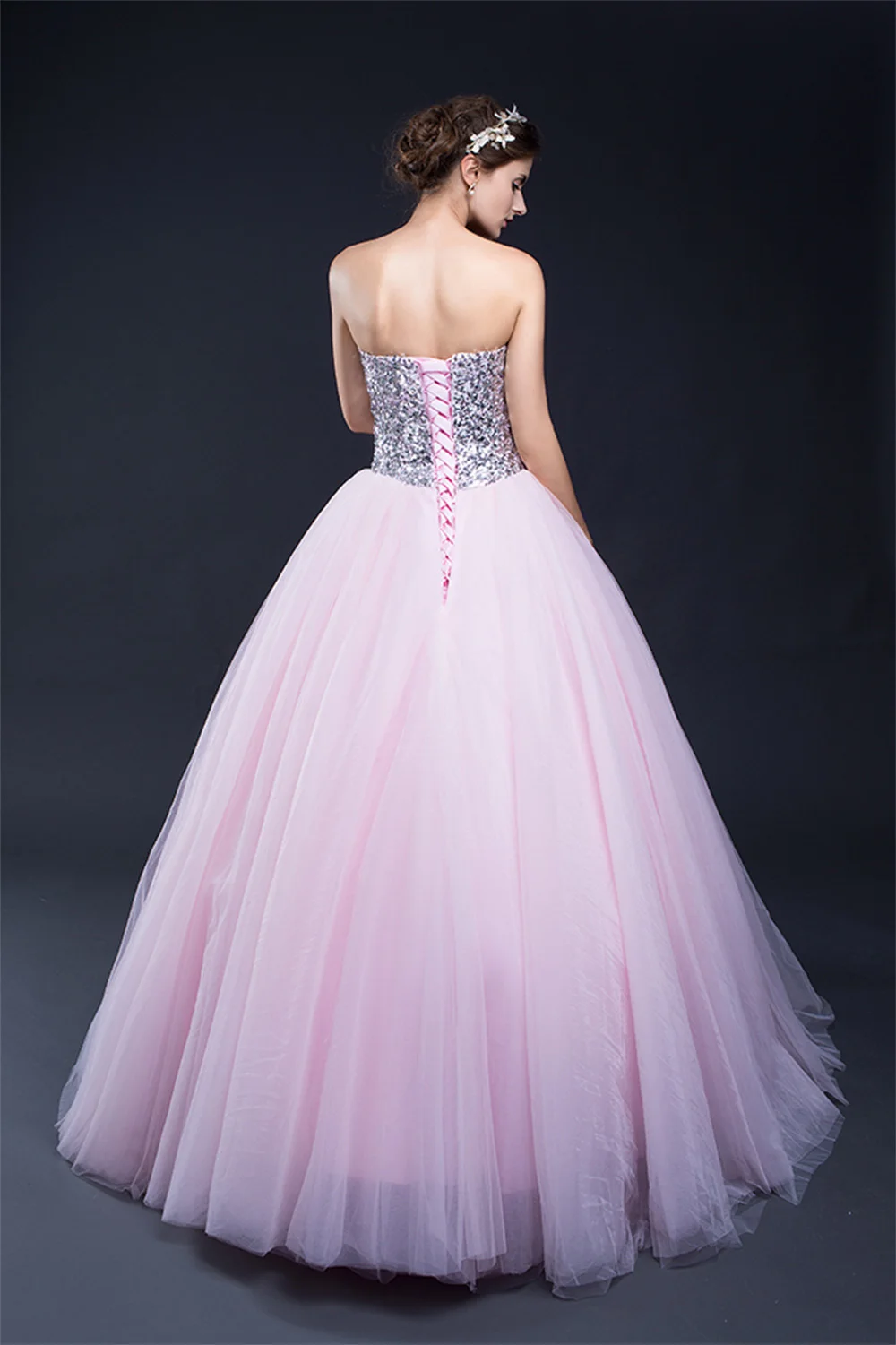 Exquisite Pleats Crystal Lace Up Back Evening Dresses Temperament A-Line Sweetheart Organza Custom Size Party Gowns فساتين سهرة