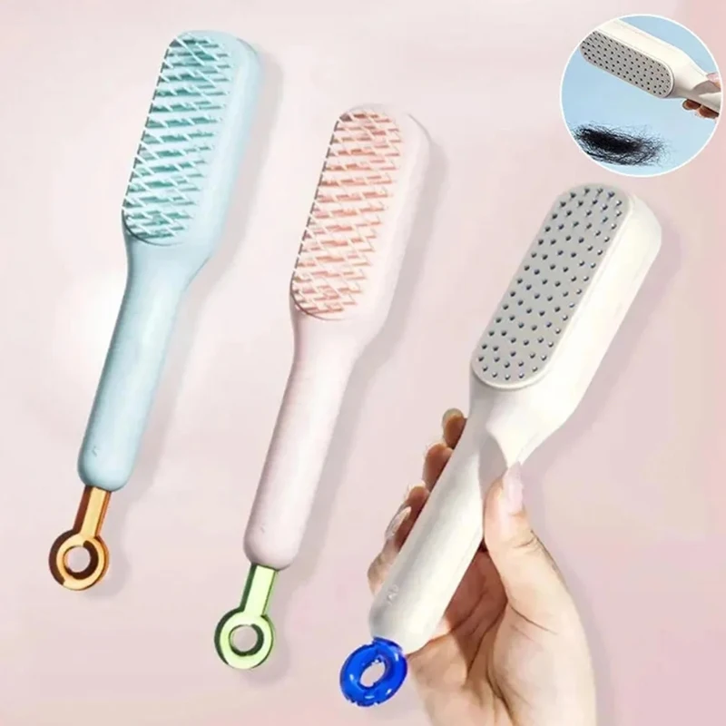 Anti Static Self-cleaning Hairbrush Massage Brush Retractable Rotating Air Cushion Comb Safety Airbag Scalp Massage Care Brush