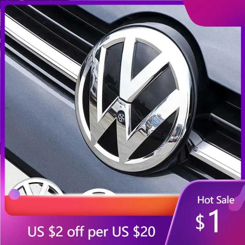 

Горячая новинка 2026: Эмблема для передней решетки радиатора Volkswagen (черный/серебристый), 137 мм + эмблема на крышку багажника, 115 мм, для автомобилей Volkswagen