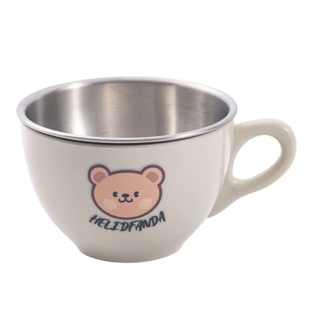 170ML Mini Cartoon 304 RVS Kinderwaterbekers met handvat, anti-verbranding, verwijderbare dubbele wand, drinkbeker voor kinderen