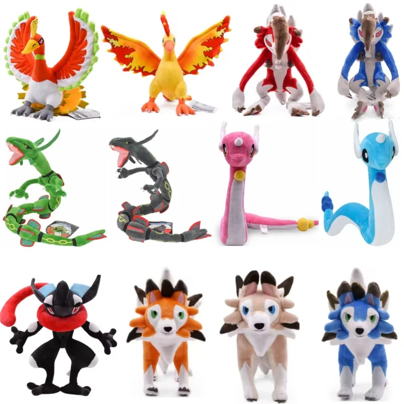 Pelúcia Pokémon Shinx Garchomp Exeggutor Moltres Ho-Oh Greninja Brilhante Groudon Lycanroc Brinquedos Lycanroc Brilhante Presente de Natal