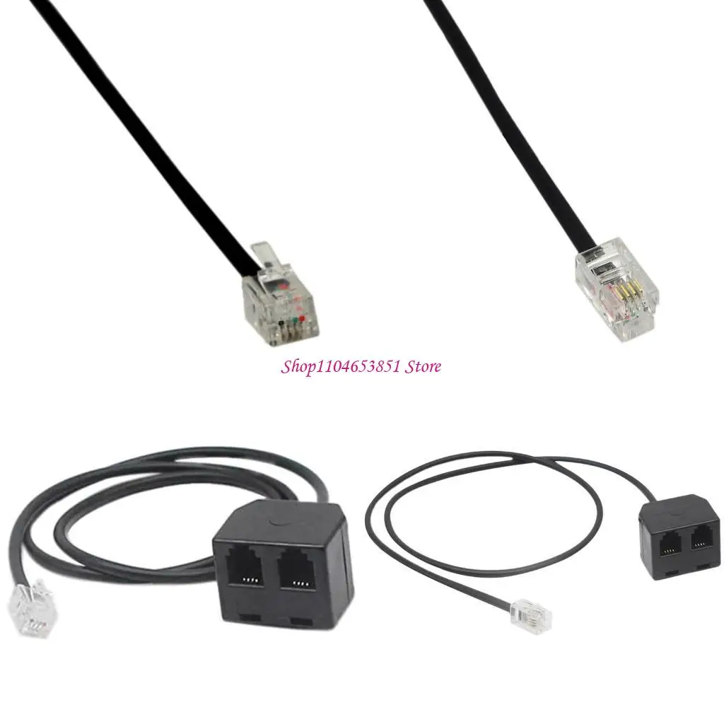 o-duravel-do-divisor-do-adaptador-rj9-dual-2-femeas-a-1-extensao-do-homem-rj9-4p4c