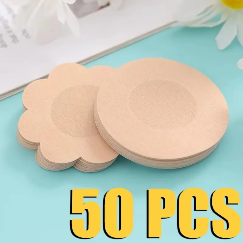 

50Pcs Cloth Nipple Cover Teat Hide Women Nipple Pasties Piece Breast Petals Invisible Bra Padding Chest Sticker Patch Covers