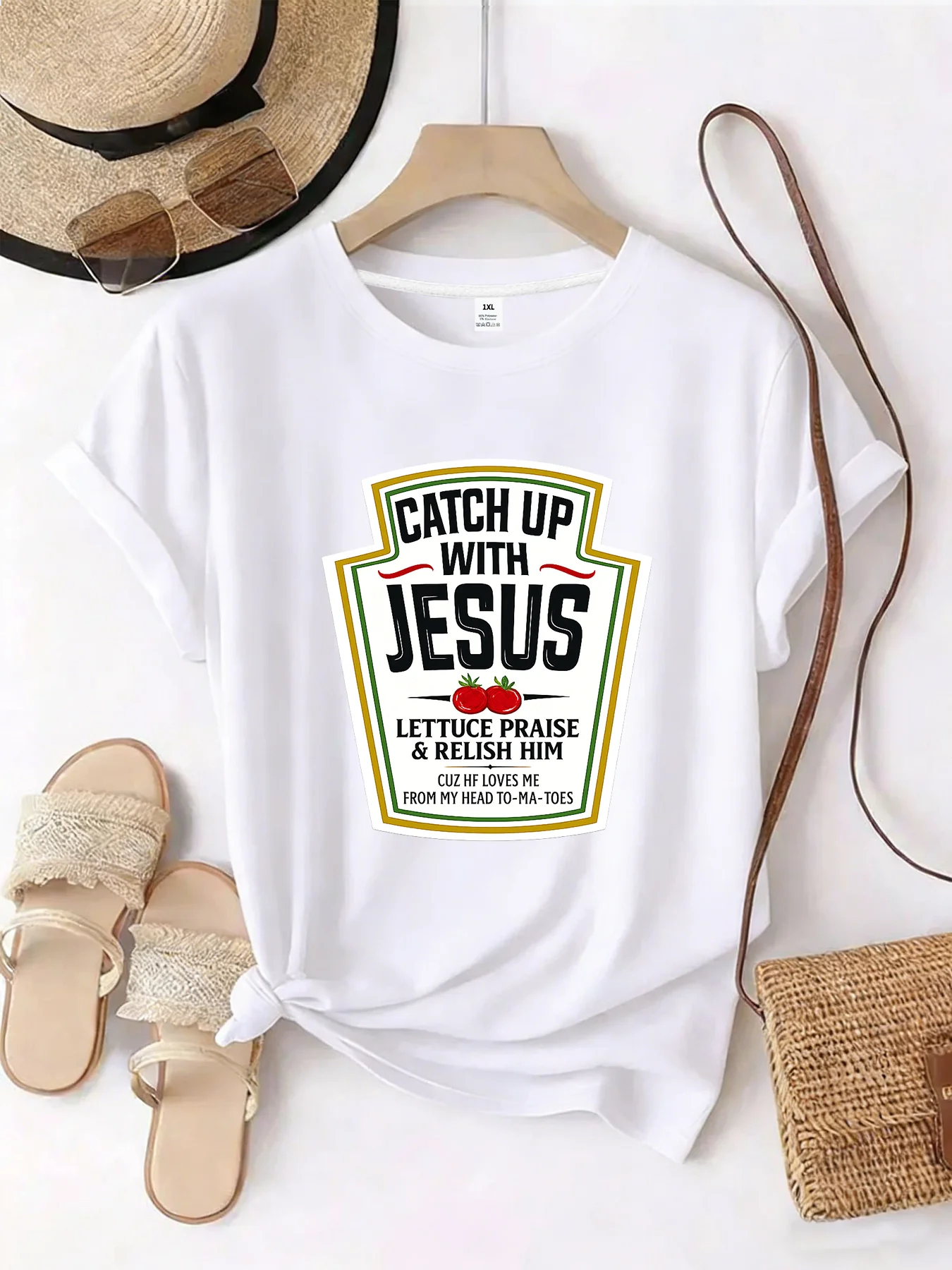 

【WZM101488】Pattern printed plus size women's round neck summer casual short sleeved street fashion versatile plus size T-shirt