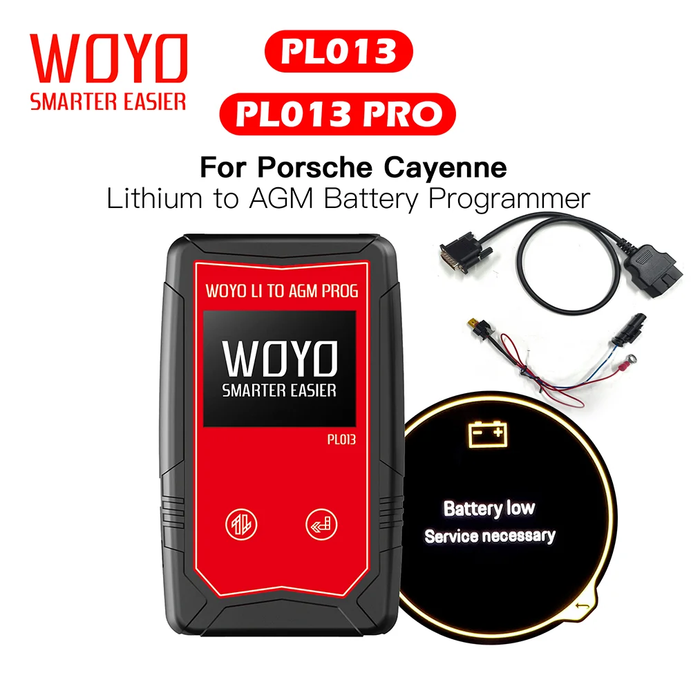 

2025 WOYO PL013 and Pro Version For Porsche Cayenne Lithium to AGM Battery Programmer One-time Unlimited Times Auto Tool