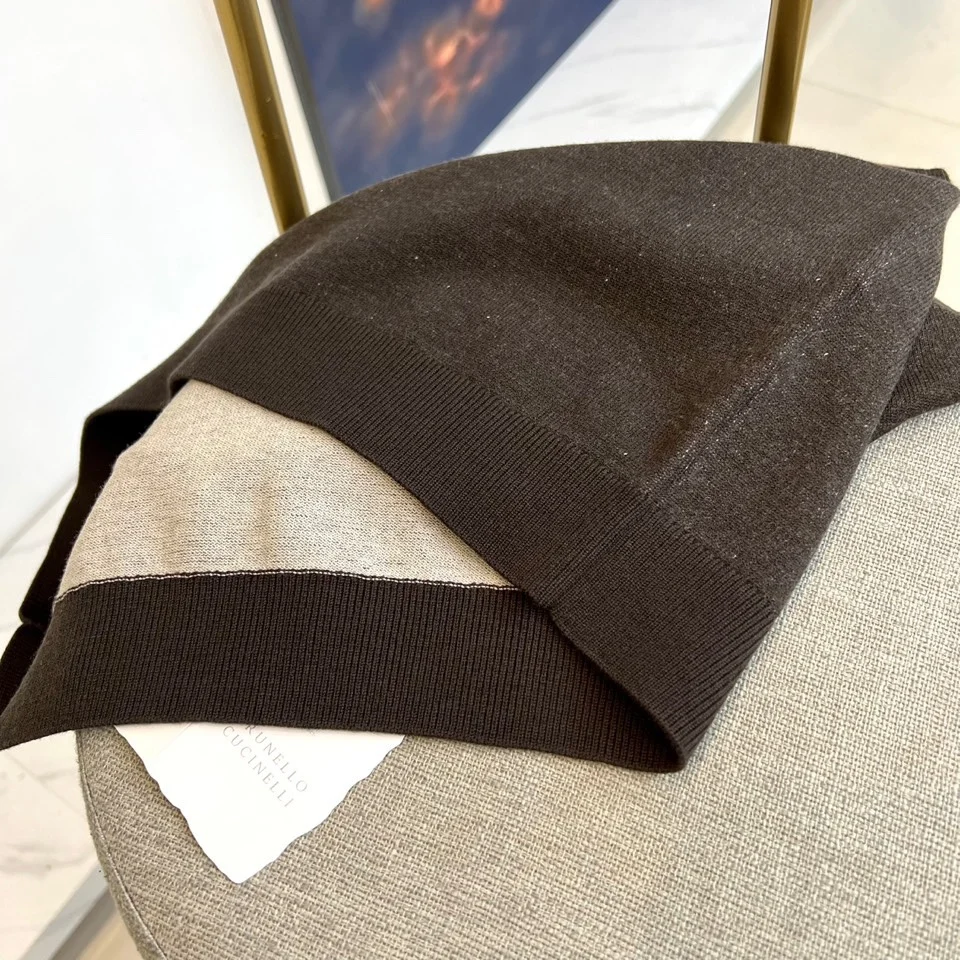 Sweater rajutan wol kasual bergaya uang kuno Italia BC