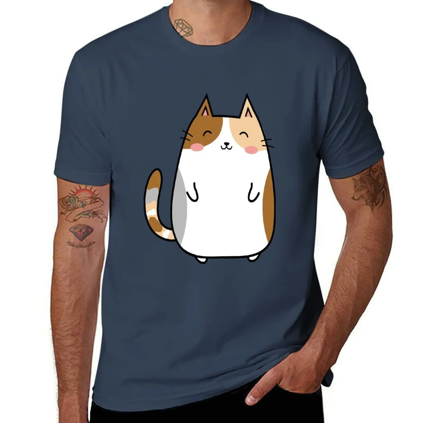 

Cute Kawaii Cat Calico Kitty T-Shirt Modern Style Print T-Shirt