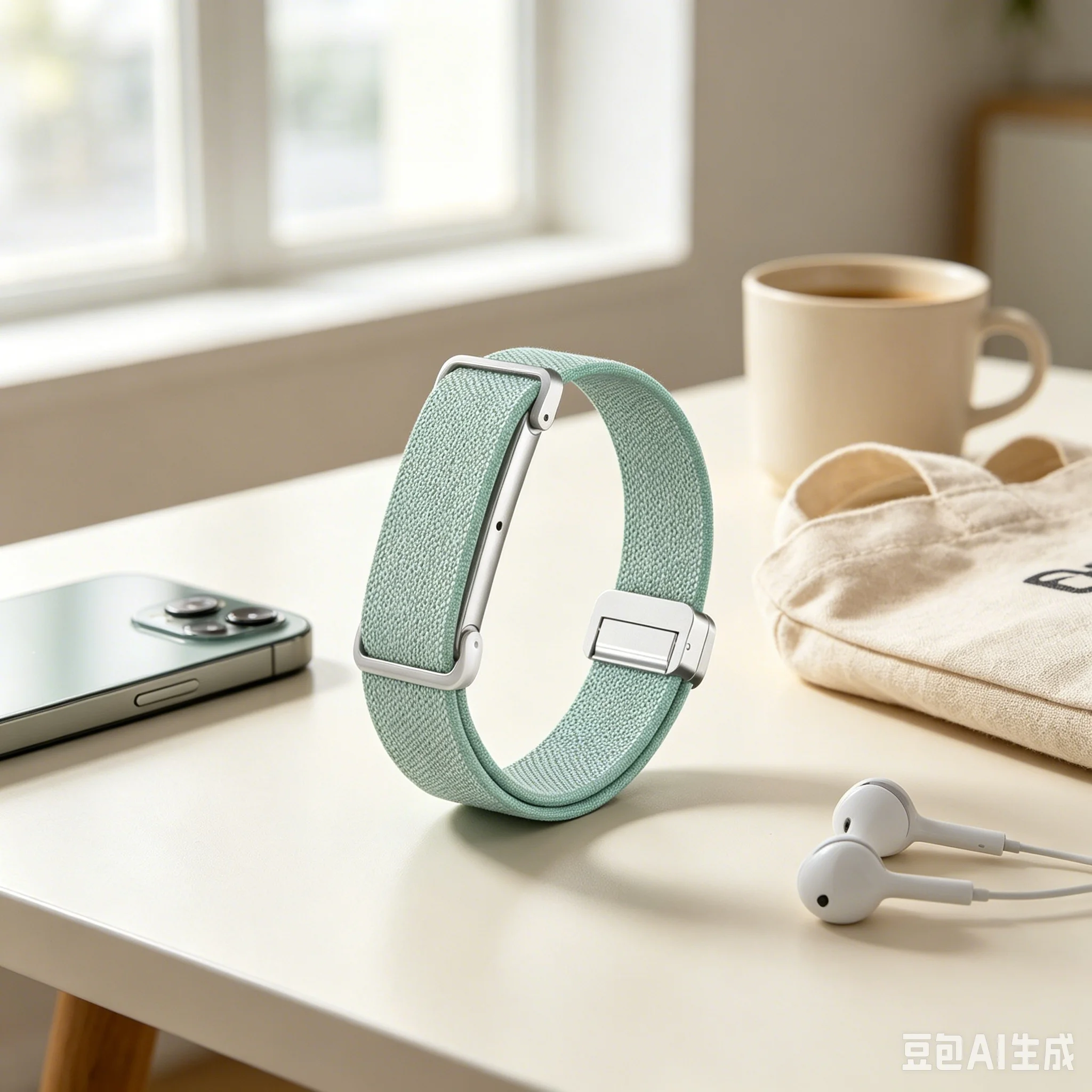 Für Fitbit Air Nylon-Schlaufenarmband mit Magnetverschluss Stilvolles Atmungsaktives Metall-Schutzgehäuse Handgelenksband Smartwatch-Zubehör