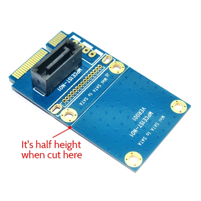 Top-MSATA To SATA Adapter Card Motherboard Mini PCIE To 7PIN SATA SSD Solid State Hard Drive Expansion Adapter