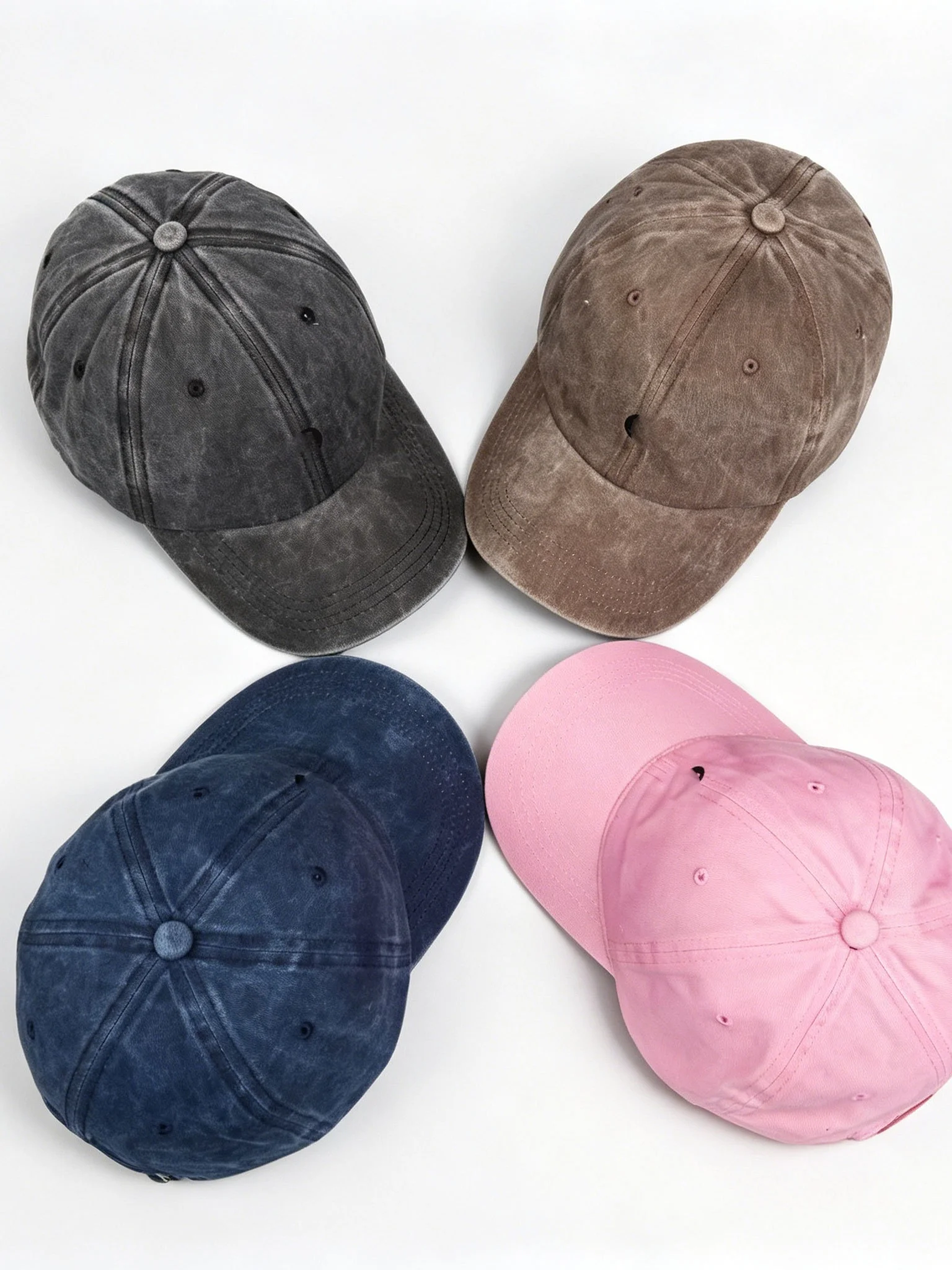Vintage Faded Denim Baseball Cap Unisex Soft Peak Duckbill Hat Face Slimming Sunshade Cap Adjustable All Seasons