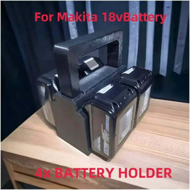 1Pack 4x Battery Basket Carrier Caddy Holder for Makita BL1860 BL1830 Battery With Storage Compartment(No Batteries)