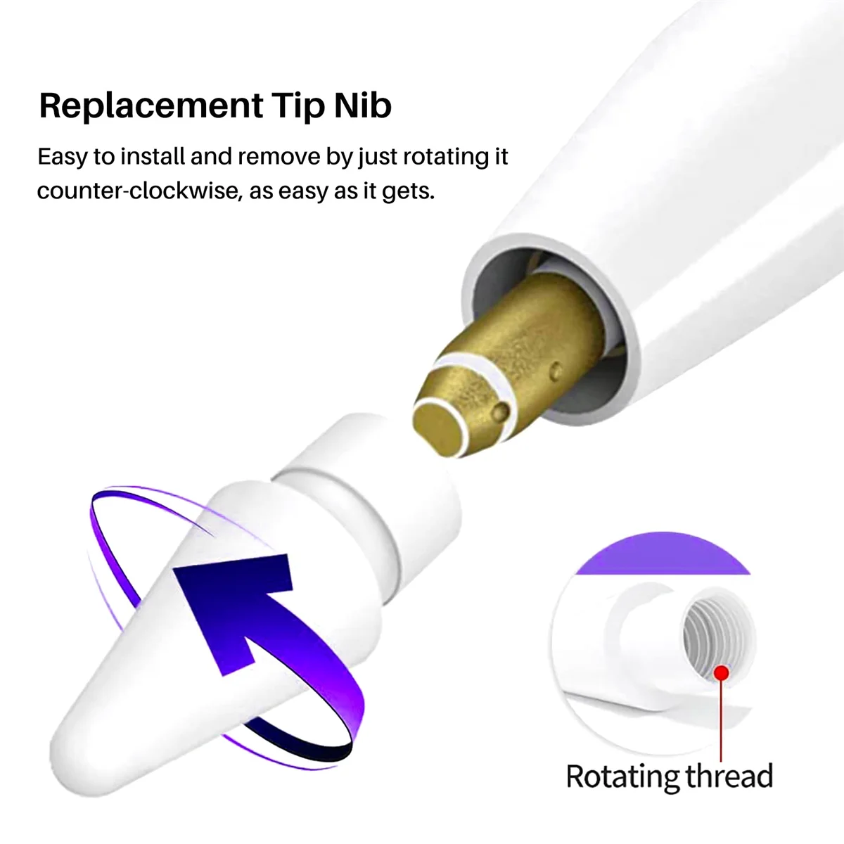 Комплект из 4 сменных наконечников FZFZ для наконечников 1-го и 2-го поколения (белый)