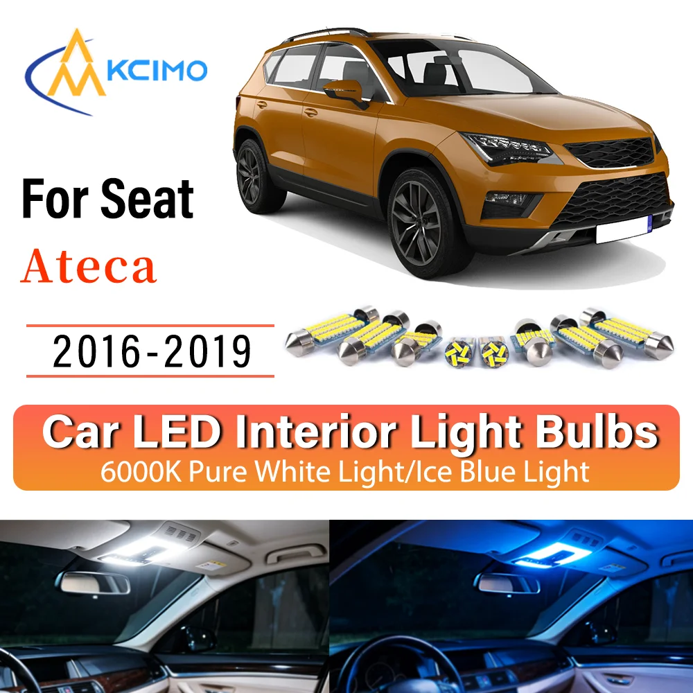 

Interior Lighting Kit For Seat Ateca 2016-2019 LED Bulbs for Dome Map Door Trunk License Plate Light