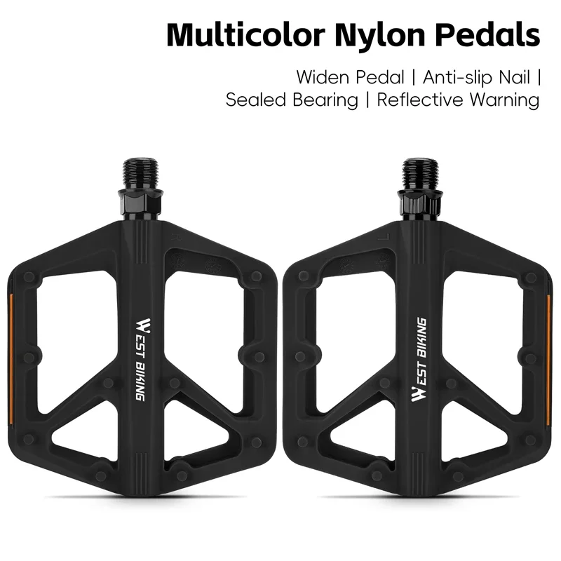 Bicycle Flat Pedals Ultralight Nylon Wide Anti-Slip Surface for Road Mountain Bike MTB Accessories Bike Accessories