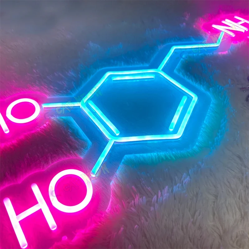 Imagem -05 - Chemical Formula Neon Light Sign Luz de Néon Personalizada para Enforcamentos Wall Art Decor Presente Personalizado