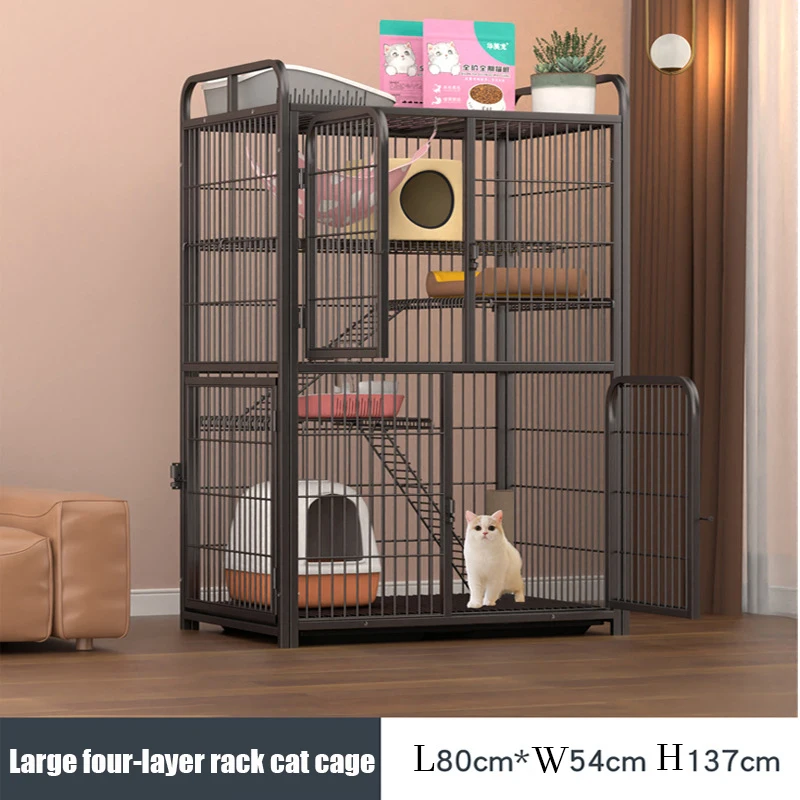 Factory Cat cage villa large free space with toilet luxury four layers big cat cage pet cages manufacturers