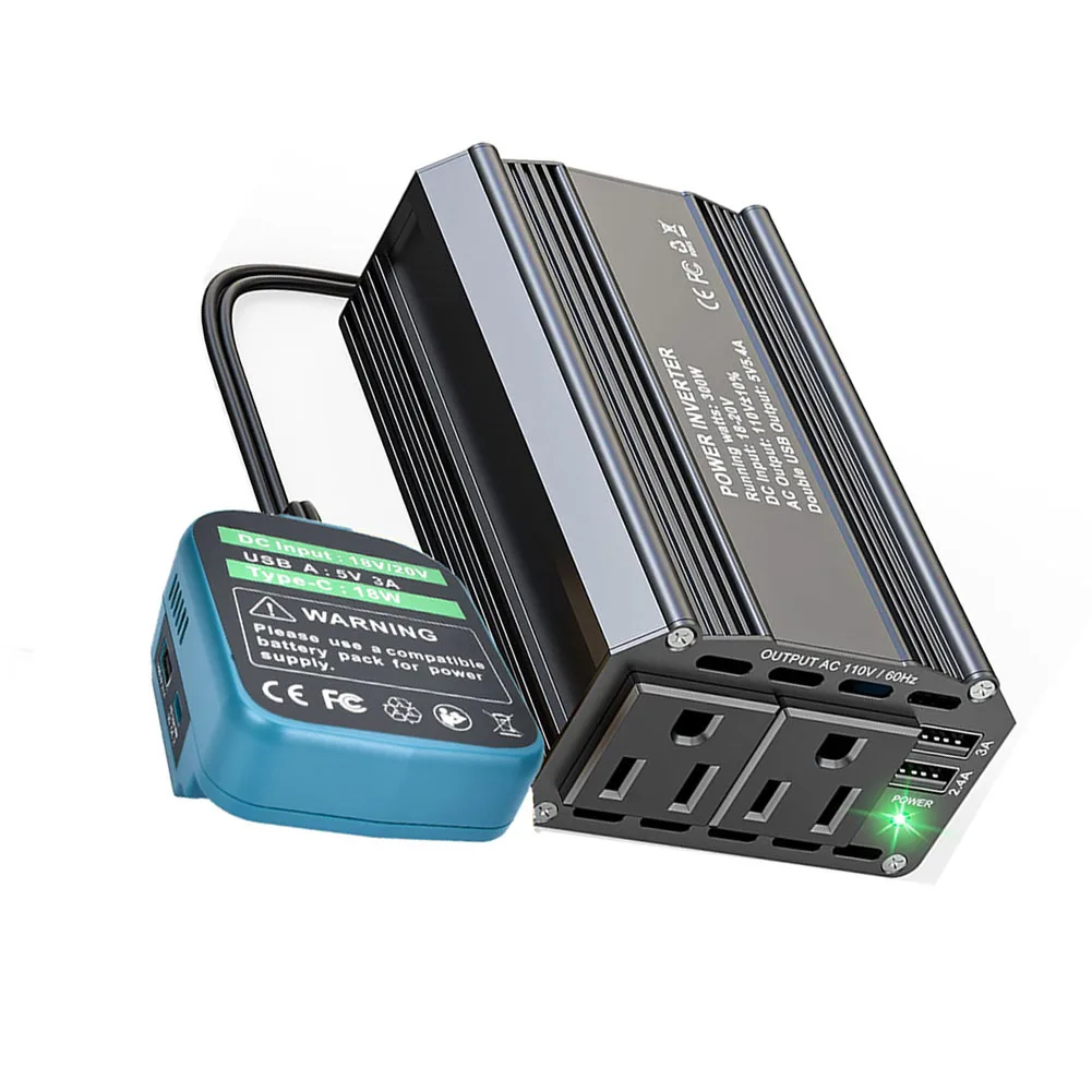 

300W For Power Inverter for 18V/For 20V Batteries DC to AC 110V Converter with USB Charging for Tools and Small Electronics