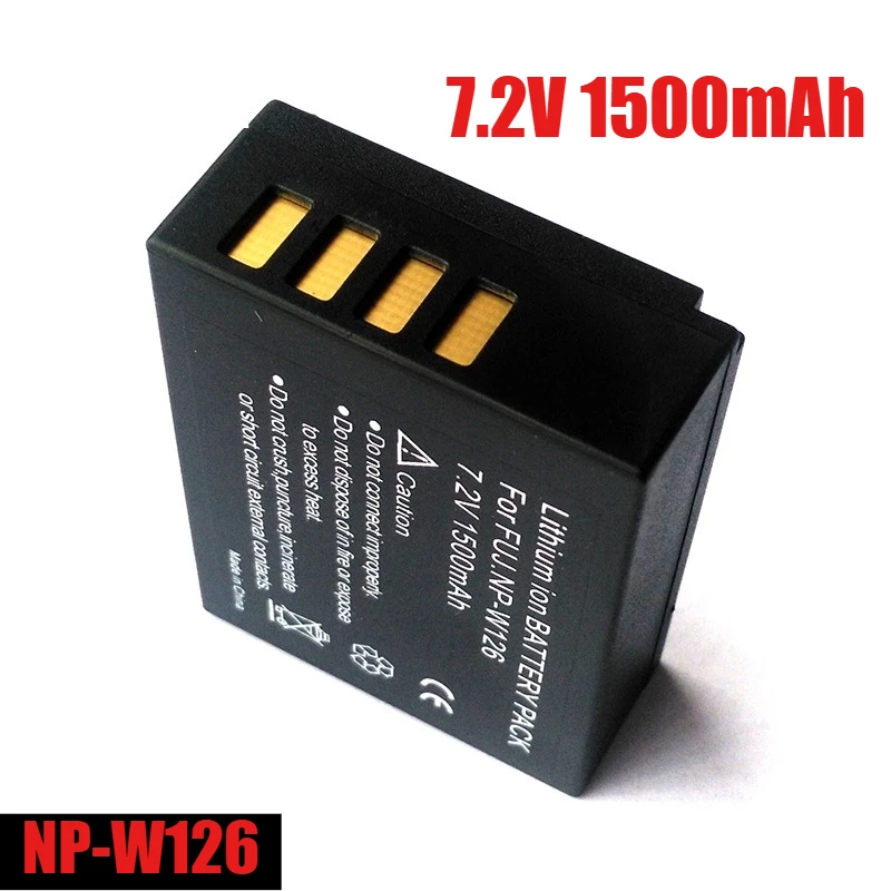 Bateria de Câmera 7.2V 1500mAh NP-W126, para Fujifilm XA3 XT20 XA10 XT2 XA2 XT20 XE3 X100F