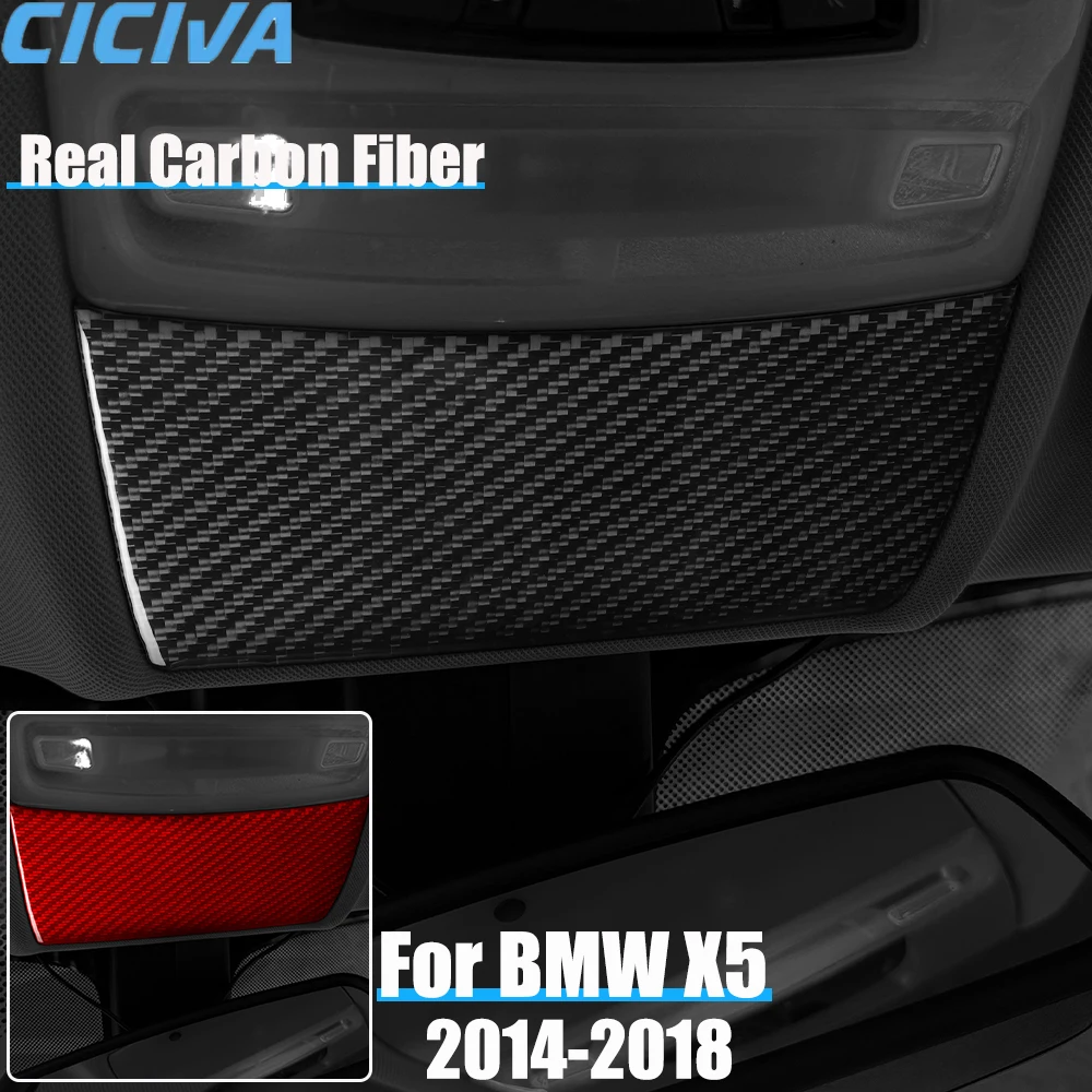 

Real Carbon Fiber Car Accessories Sunglasses Case Decorative Trim Cover Soft Sticker For BMW X5 F15 2014 2015 2016 2017 2018