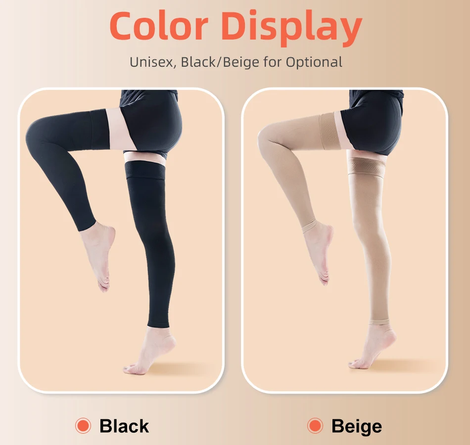 Leg beauty 34-46mmhg medizinische Kompression strümpfe Unisex Knie hoch elastische Klasse 3 Drucks trümpfe Schlaf füße Krampfadern behandeln – Detail 3