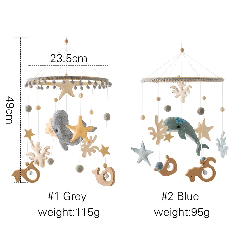 Dziecko drewniane dzwonek do łóżka kreskówka wieloryby zwierzęta wisiorek wisząca zabawka dziecko łóżeczko ruchome uchwyt drewniana zabawka prezent dla niemowląt