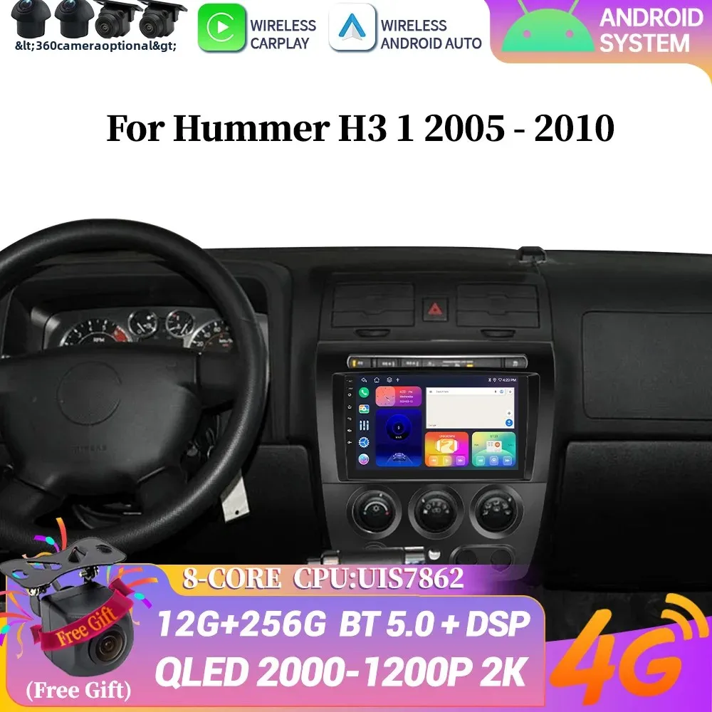 

For Hummer H3 1 2005-2010 Car Radio GPS Navigation Wireless Bluetooth CarPlay Android Auto Head Unit Stereo Multimedia Screen