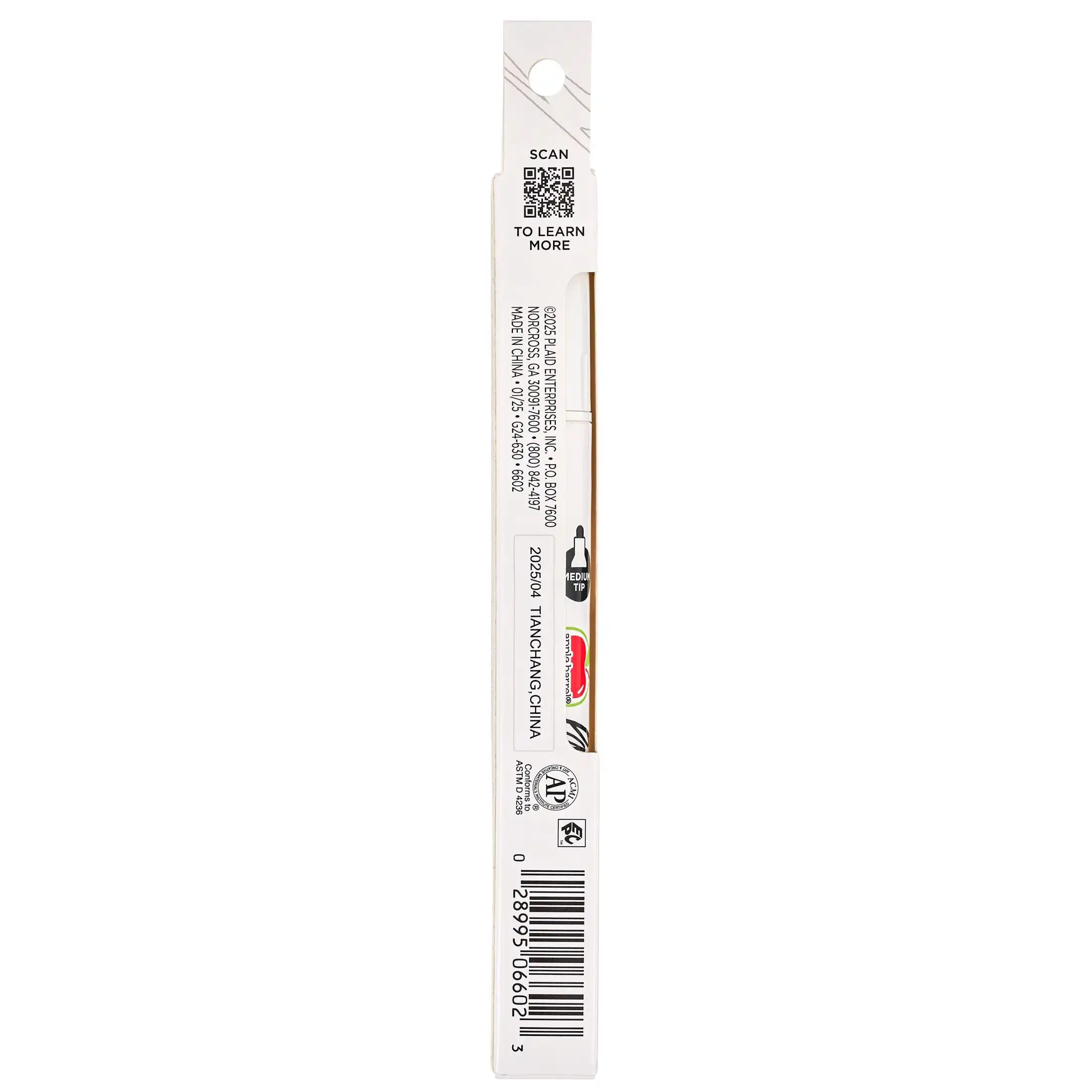 Apple Barrel Multi-Surface Medium Tip Paint Pen, White, 1 Piece art supplies paint brush set Plastic