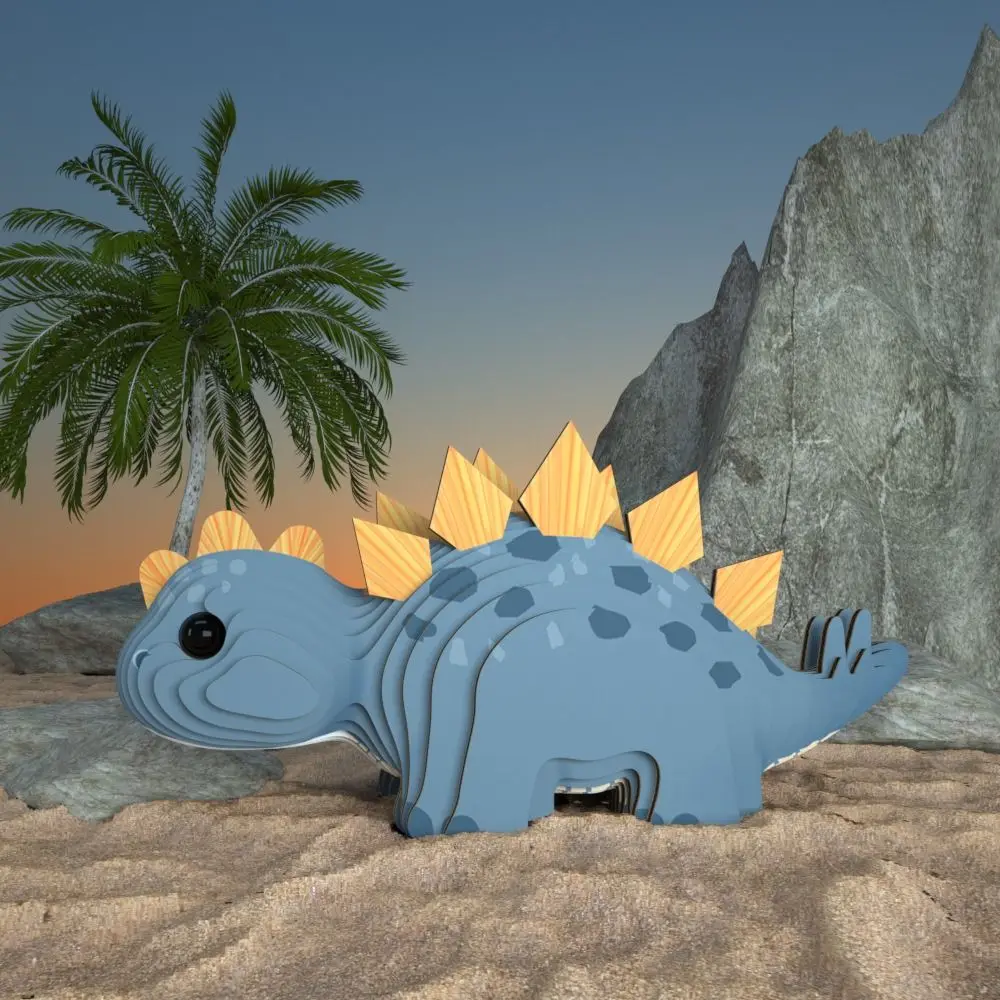 Rompecabezas de dinosaurio de cartón 3D, montaje tridimensional, rompecabezas de papel 3D de dinosaurio, modelo Animal Montessori