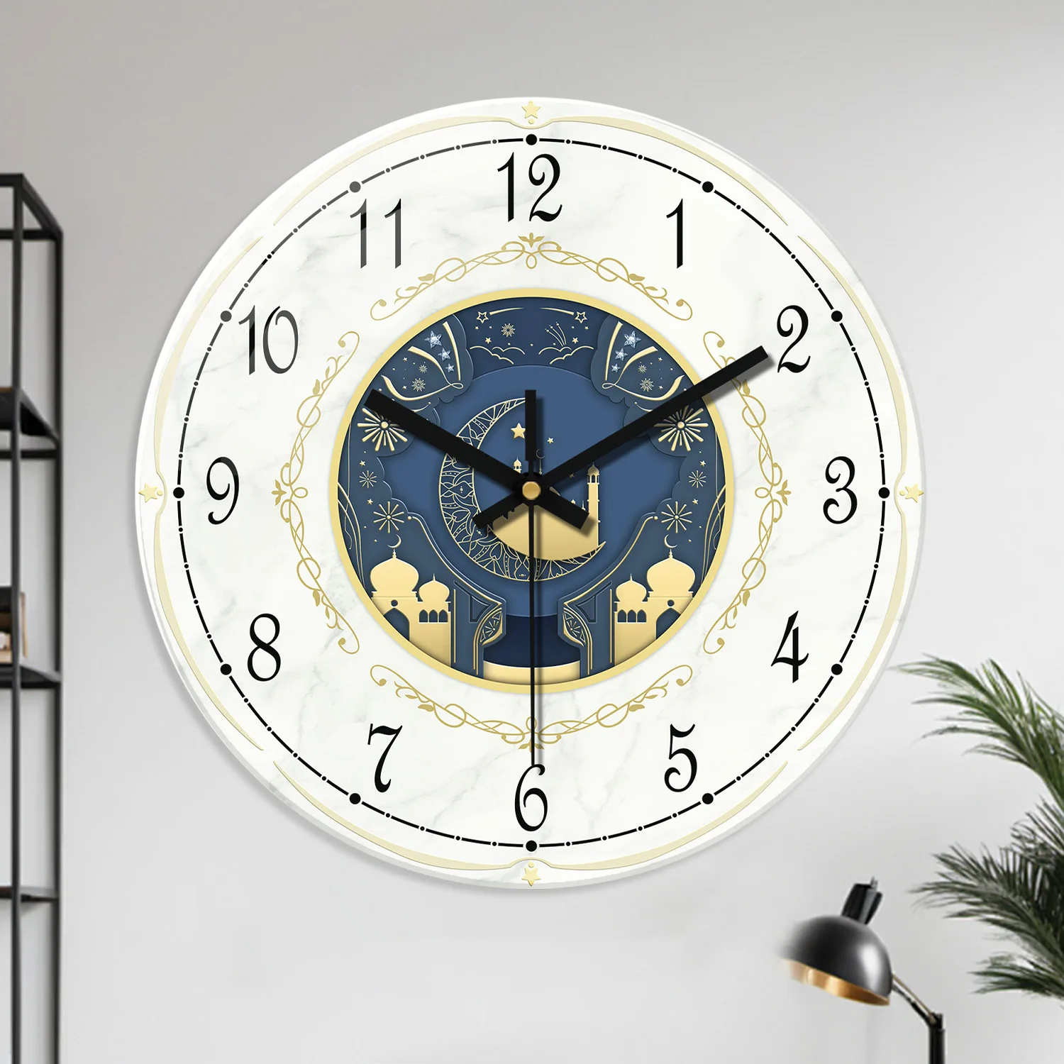 

1pc Acrylic Mirror Decorative Wall Clock Islamic Calligraphy Decoration Silent Wall Decor Home Clocks Wall Pendulum Watch